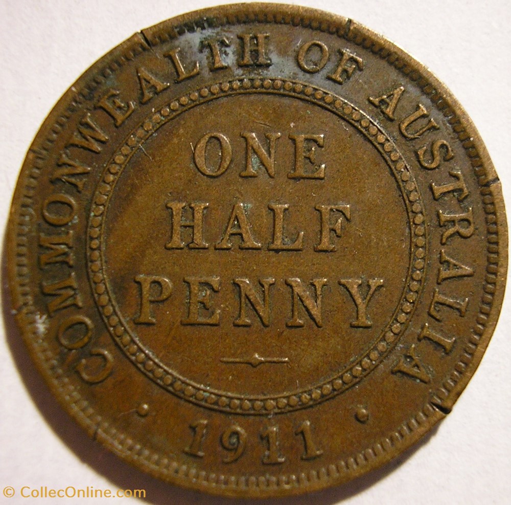 George V - One Half Penny 1911 - Australia monnaie monde australie george v one half penny 1911 australia