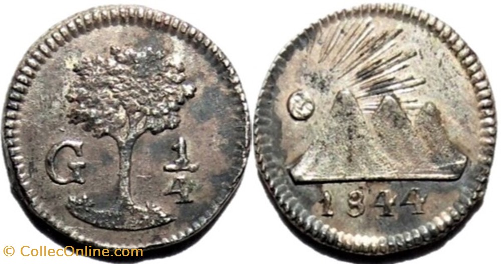 Guatemala - ¼ Real 1844 - Central American Republic monnaies monde guatemala real 1844 central american republic