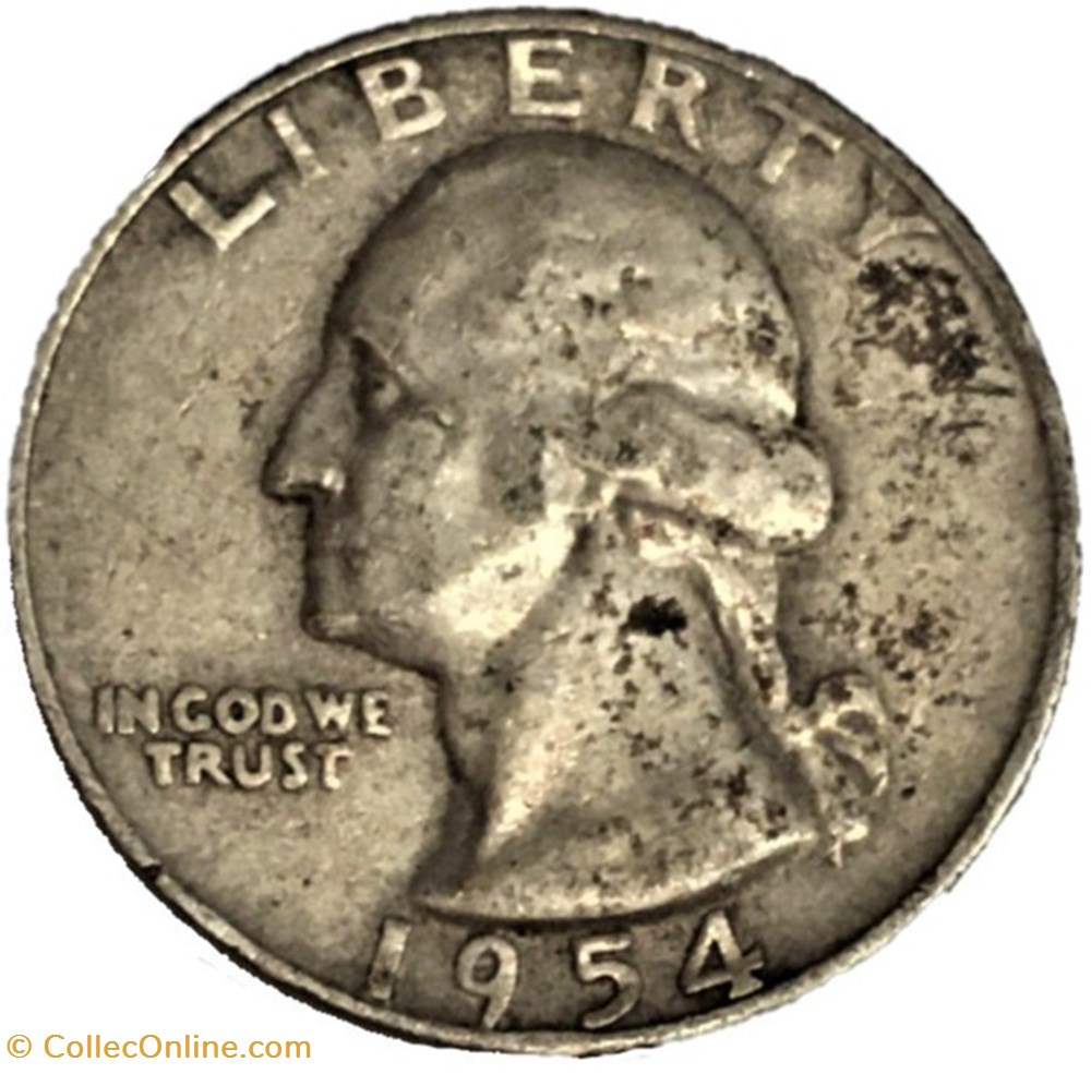 monnaies monde etats unis 1954 denver quarter dollar