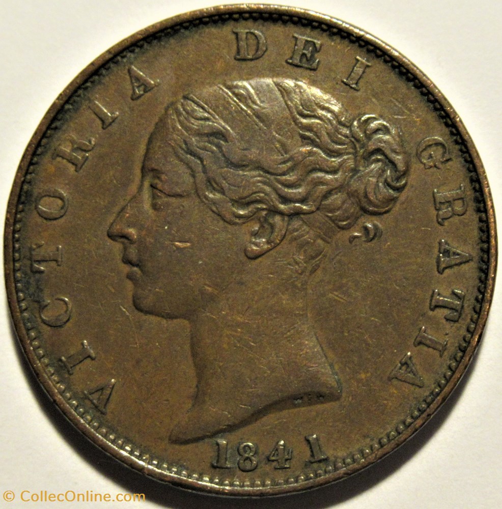 Victoria - HalfPenny 1841 - Kingdom of Great Britain (ex.2) monnaies monde royaume uni victoria halfpenny 1841 kingdom of great britain ex 2