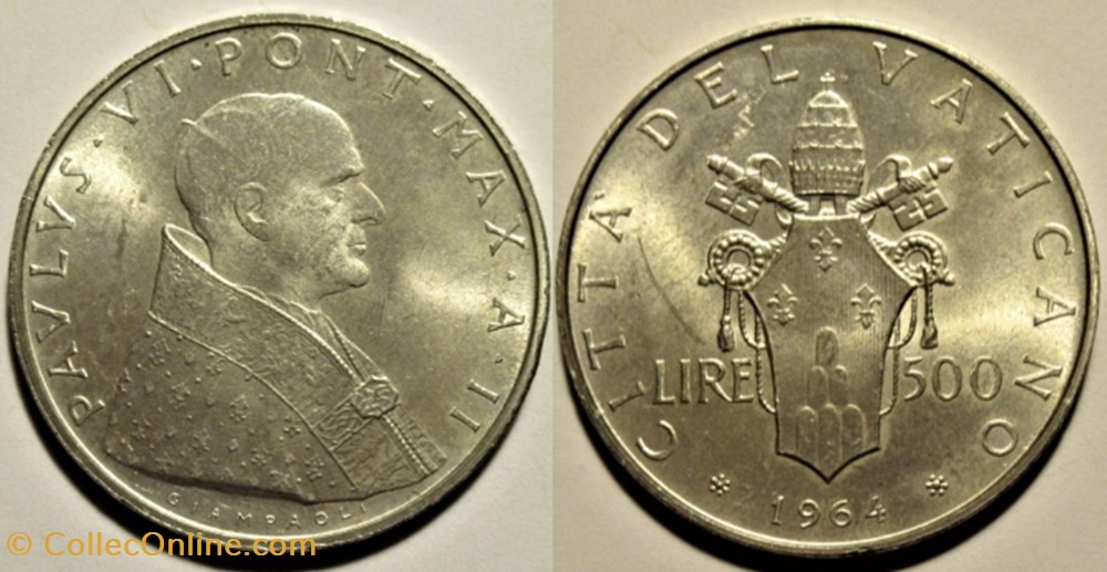 Paulus VI 500 Lire 1964 Citt del Vaticano Roma Coins World