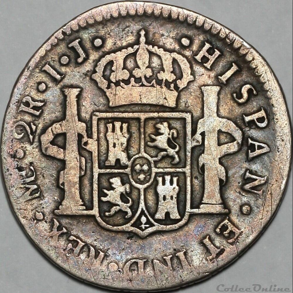 Peru - 2 Reales 1802 Lima - Carlos IV de España 4 monnaies monde perou peru 2 reales 1802 lima carlos iv de espana