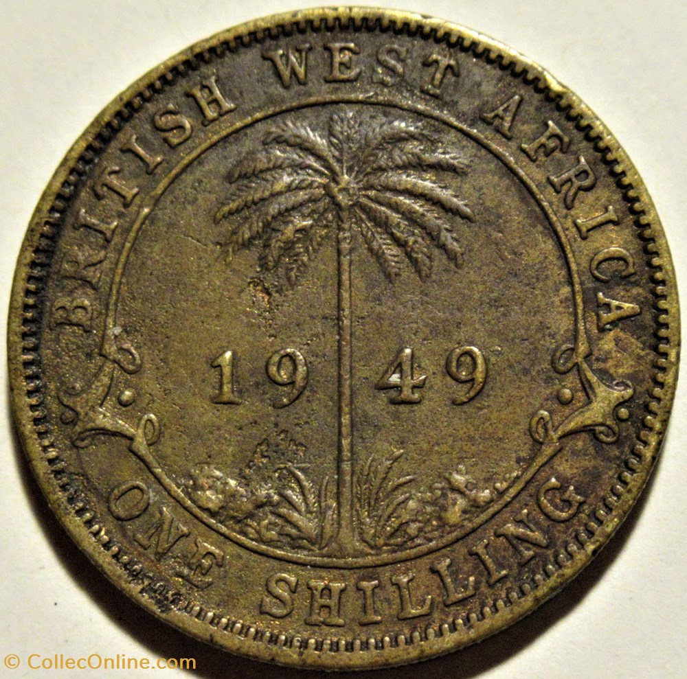 George VI - One Shilling 1949 - West Africa 3 monnaies monde afrique occidentale britannique george vi one shilling 1949 west africa