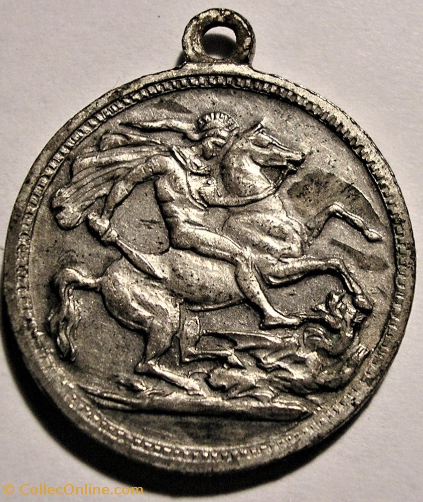Queen Victoria - Medalet St George ca. 1887 - Great Britain 3 medaille royaume uni queen victoria medalet st george ca 1887 great britain