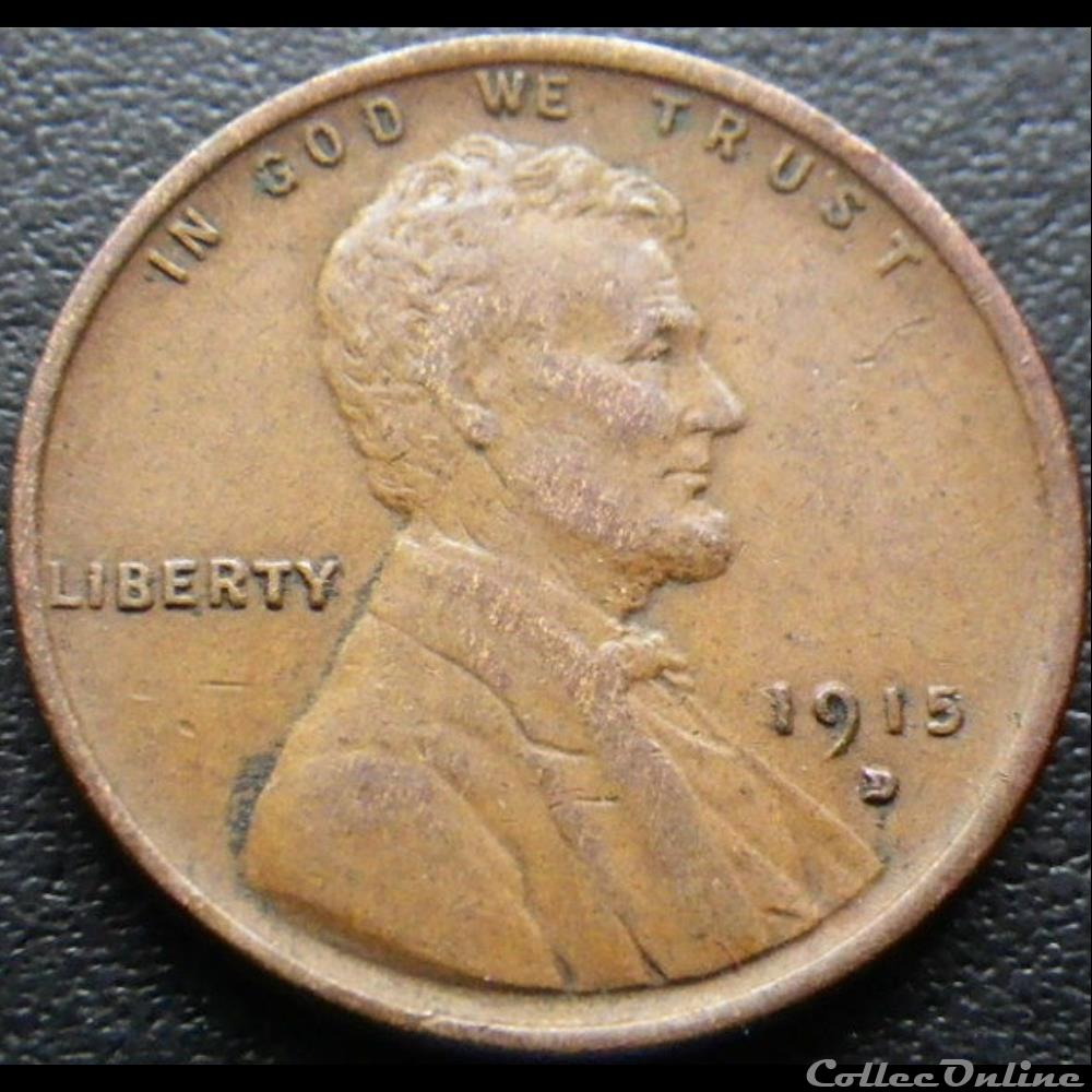 1915 D One Cent monnaies monde etats unis 1915 d one cent