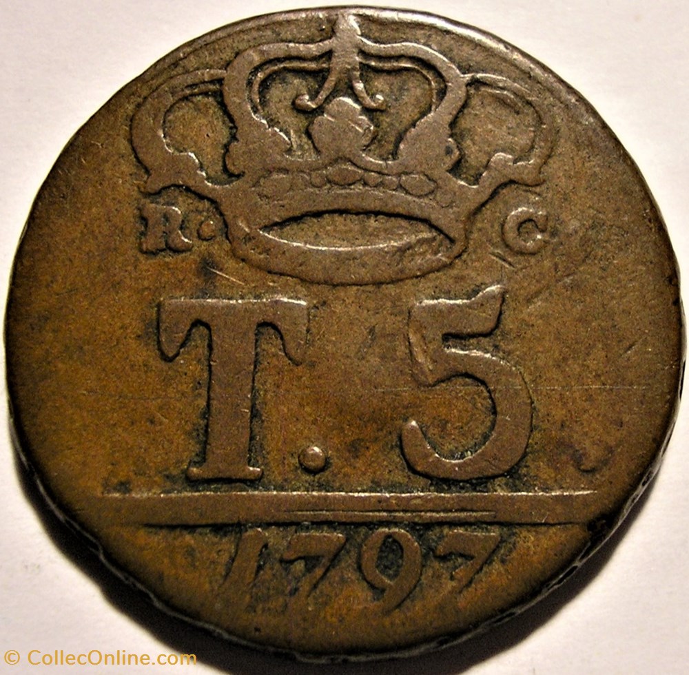 1797 P//RC, Royaume de Naples, 5 Tornesi - Ferdinand III de Bourbon-Siciles monnaies monde italie 1797 p rc royaume de naples 5 tornesi ferdinand iii de bourbon siciles