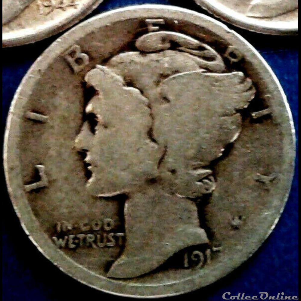 1917 Denver Dime - Large D monnaie monde etat uni 1917 denver dime large d