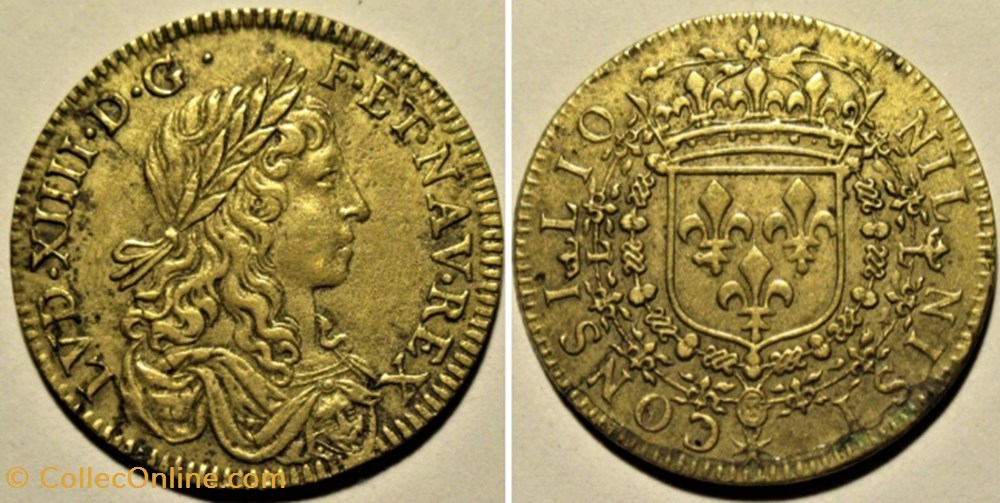 Louis XIV - c.1659, Jeton du Conseil du roi monnaies paranumismatique jetons poids louis xiv c 1659 jeton du conseil du roi