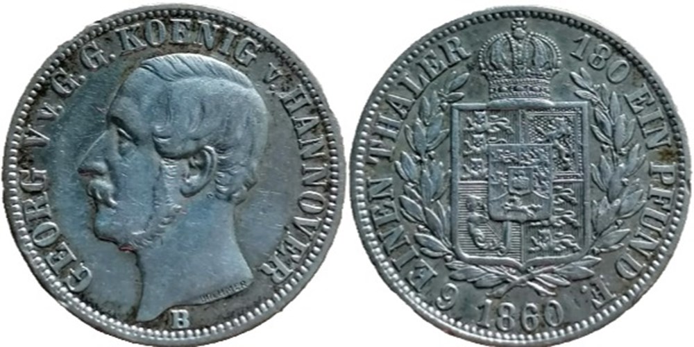 Georg V - 1/6 Thaler 1860 - Kingdom of Hannover monnaies monde allemagne georg v 1 6 thaler 1860 kingdom of hannover
