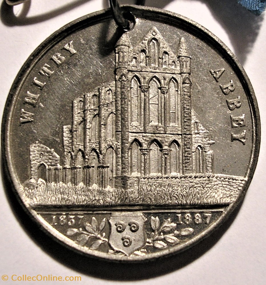 medaille royaume uni victoria 1887 golden jubilee medallion whitby abbey england