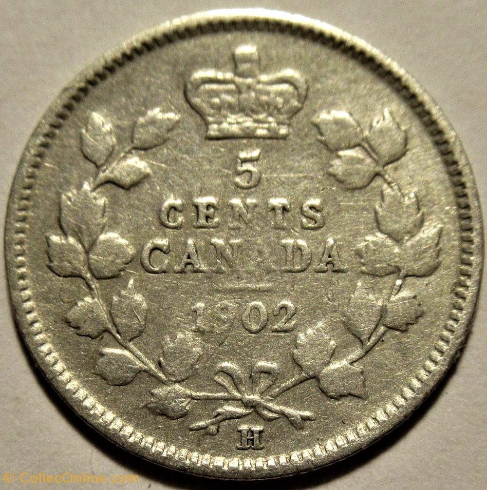 Edward VII - 5 Cents 1902 Heaton 3 monnaies monde canada edward vii 5 cents 1902 heaton
