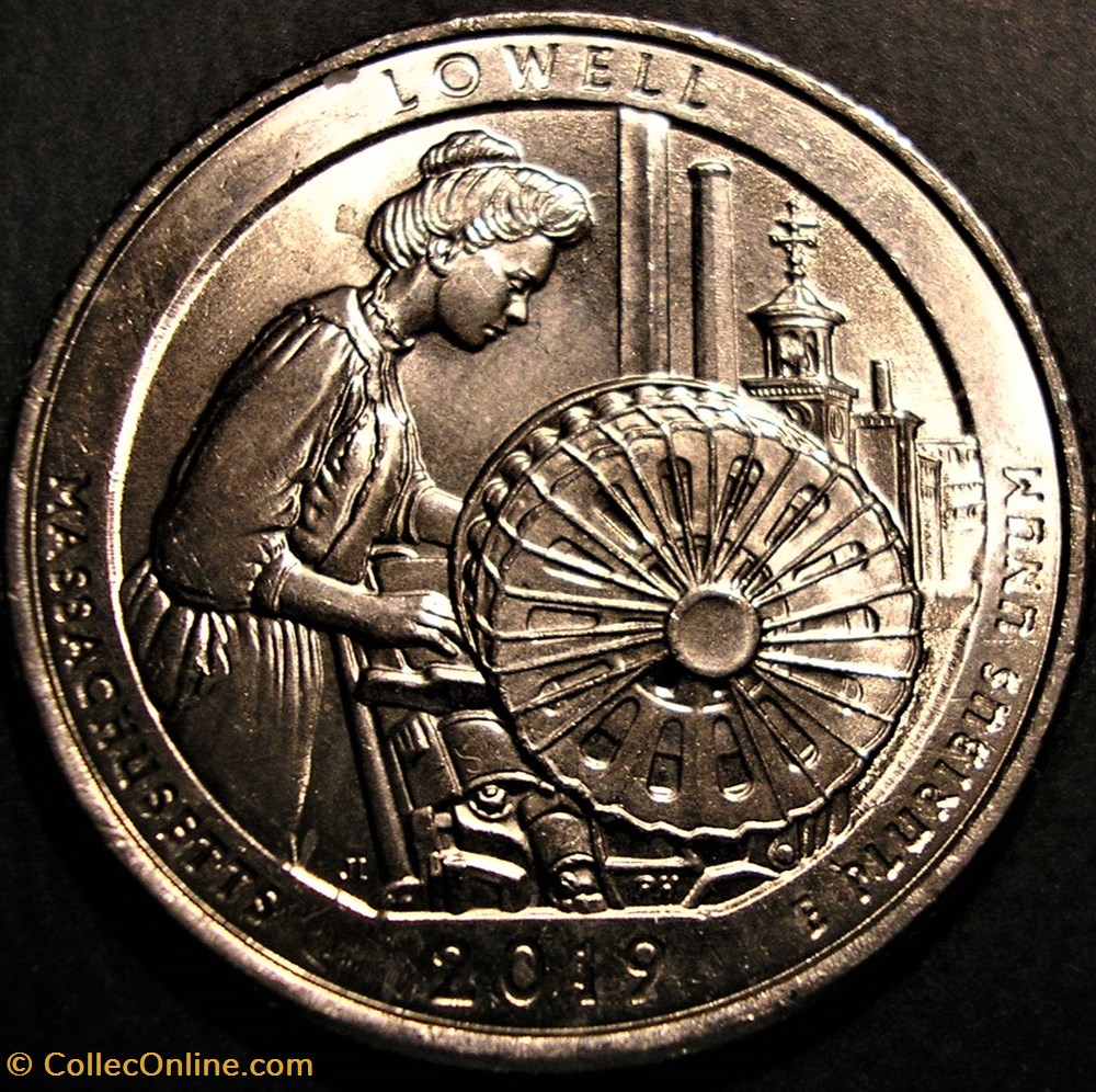 monnaie monde etat uni lowell 2019 p quarter dollar massachusetts state
