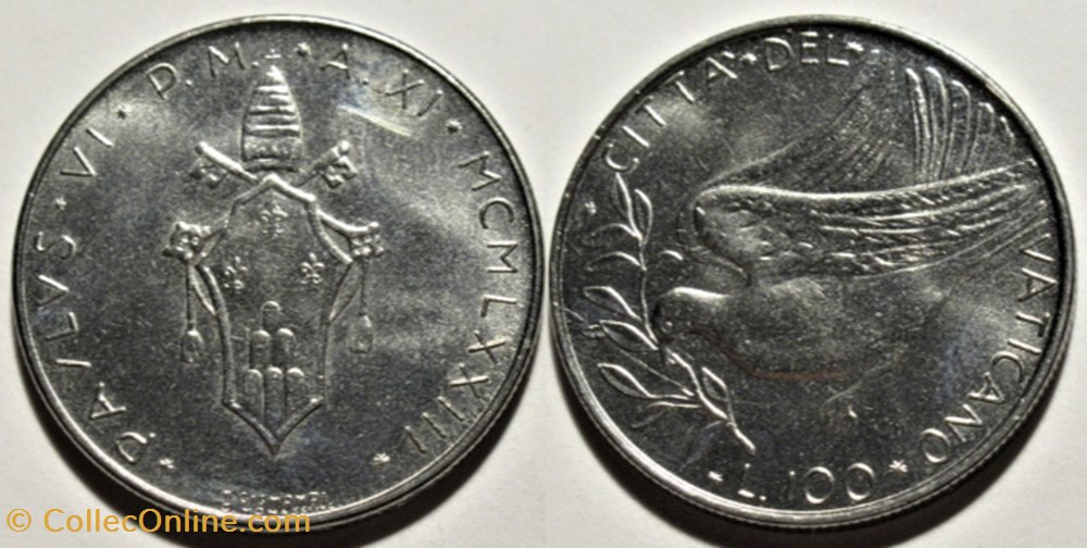 Paulus VI - 100 Lire 1973 Città del Vaticano, Roma monnaies monde paulus vi 100 lire 1973 citta del vaticano roma