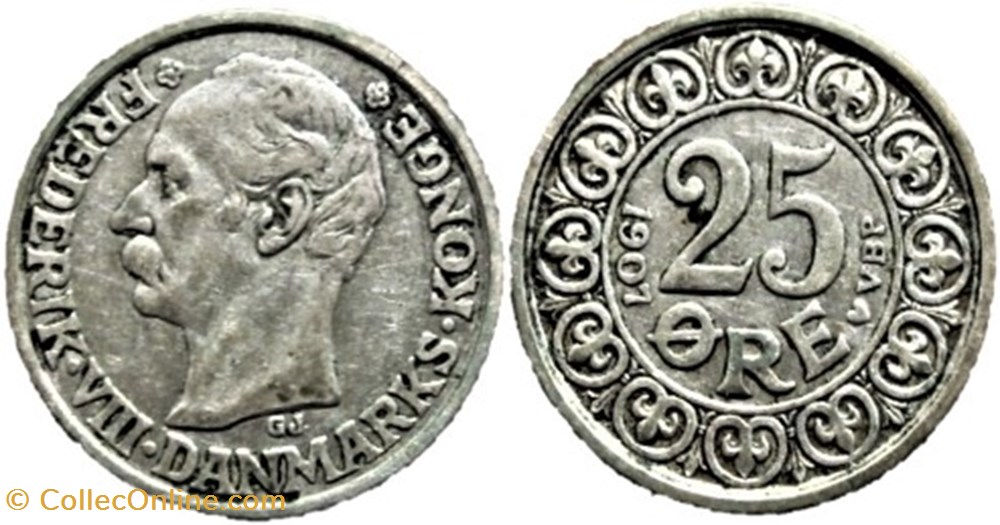 Frederik VIII Denmark - 25 Øre 1907 monnaies monde danemark frederik viii denmark 25 re 1907