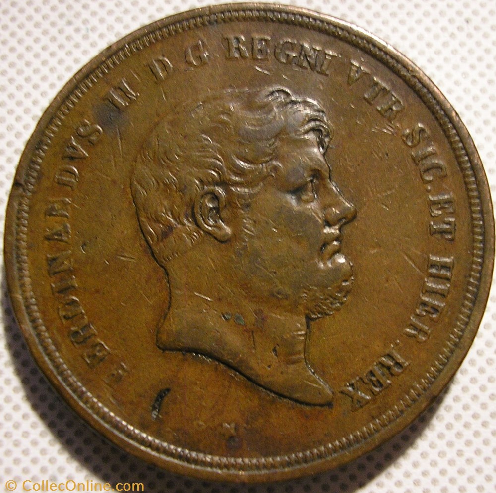1852 Royaume de Naples, 10 Tornesi - Ferdinando II monnaie monde italie 1852 royaume de naples 10 tornesi ferdinando ii