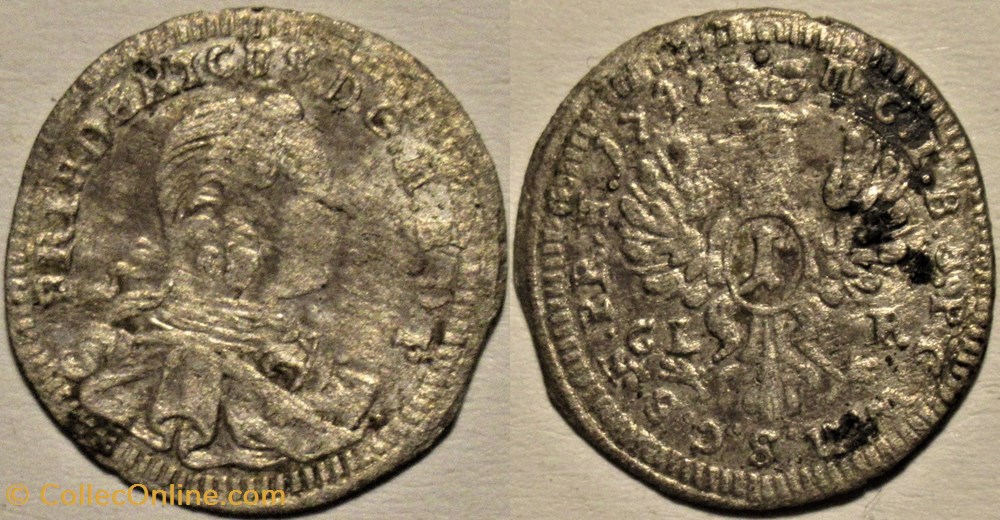 monnaies europe medievale saint empire romain germanique friedrich iii 1 kreuzer 1747 margraviate of brandenburg bayreuth