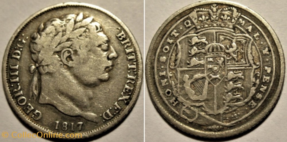 George III - 6 Pence 1817 - United Kingdom of Great Britain 3 monnaies monde royaume george iii 6 pence 1817 united kingdom of great britain