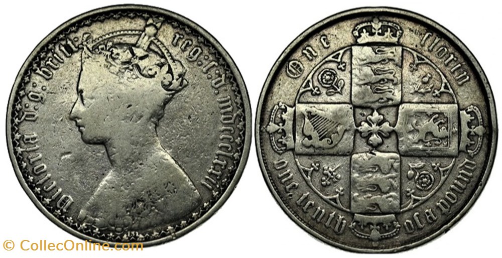 Victoria - One Florin 1877 (2 ex.) - Kingdom of Great Britain monnaies monde royaume uni victoria one florin 1877 2 ex kingdom of great britain