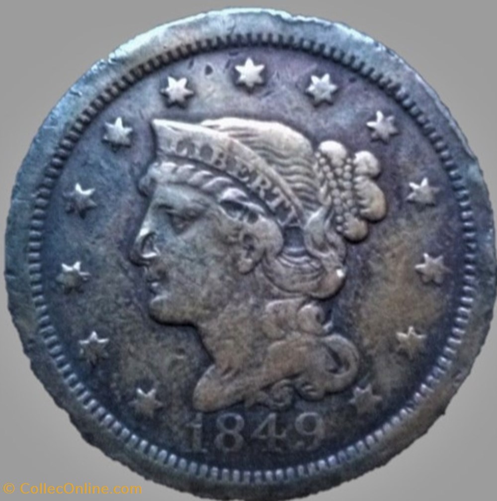 1849 One Cent monnaies monde etats unis 1849 one cent