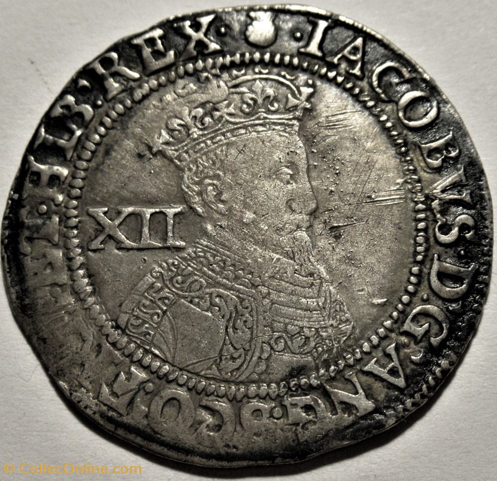 James I Stuart - One Shilling 1603-05 - Kingdom of England 4 monnaies europe medievale royaume angleterre james i stuart one shilling 1603 05 kingdom of england