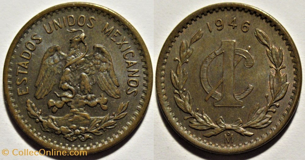 monnaies monde mexique mexico 1 centavo 1946 e u mexicanos