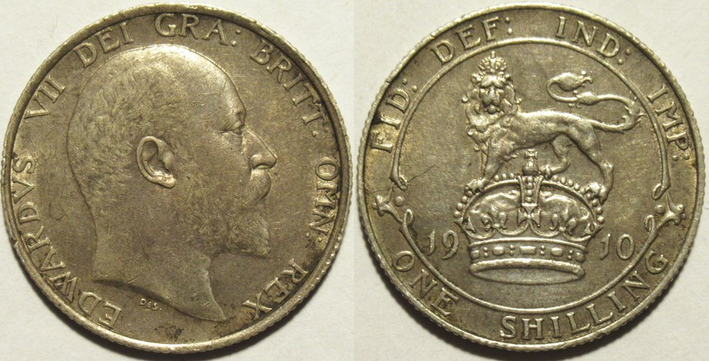 Edward VII - One Shilling 1910 United Kingdom of G.B. monnaies monde royaume edward vii one shilling 1910 united kingdom of g b