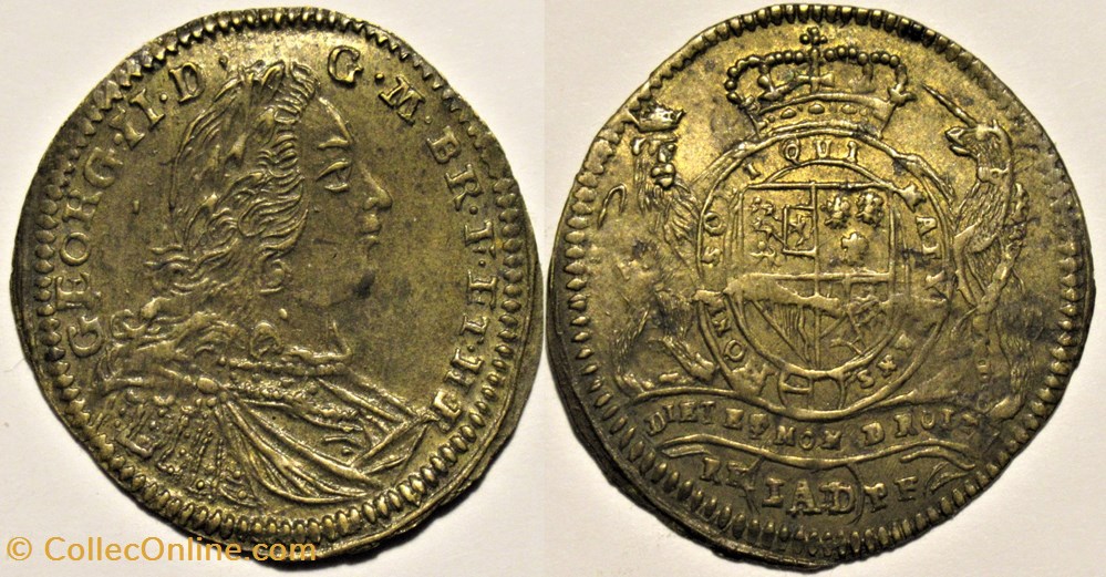 George II - Counter Token c.1727 Great Britain (var) monnaies paranumismatique jetons poids george ii counter token c 1727 great britain var