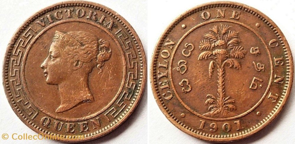 monnaies monde sri lanka victoria one cent 1901 ceylon
