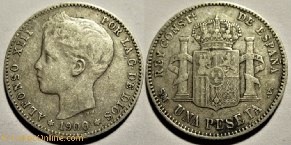 monnaies monde espagne 1900 peseta alfonso xiii de espana