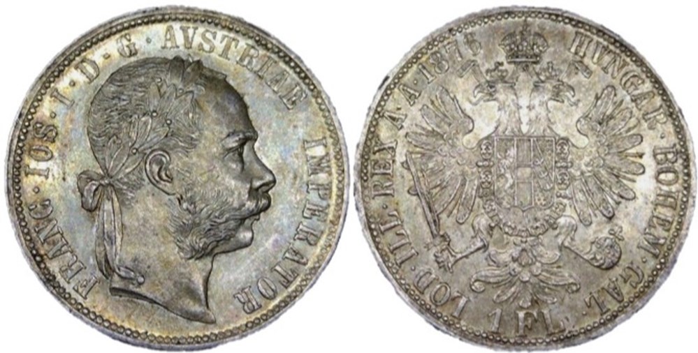 Franz Joseph I - 1 Florin 1876, Austrian Empire monnaies monde autriche franz joseph i 1 florin 1876 austrian empire