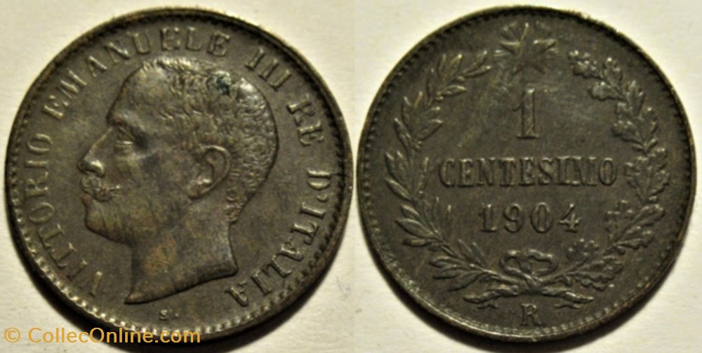 1904 Regno d'Italia, Centesimo, Roma - Vittorio Emanuele III monnaies monde italie 1904 regno italia centesimo roma vittorio emanuele iii