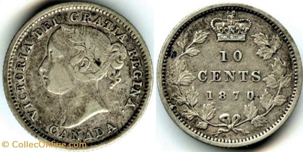 Victoria - 10 Cents 1870 Wide 0/0 monnaie monde canadum victoria 10 cents 1870 wide 0 0