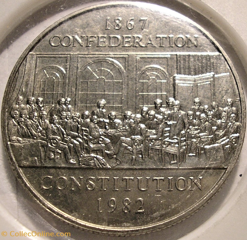 Elizabeth II - 1 Dollar 1867-1982 Constitution monnaie monde canadum elizabeth ii 1 dollar 1867 1982 constitution