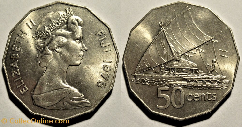 monnaies monde iles fidji elizabeth ii 50 cents 1976 fiji