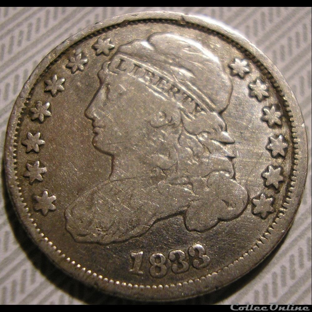 1833 Dime - 10 Cents 3 monnaie monde etat uni 1833 dime 10 cents