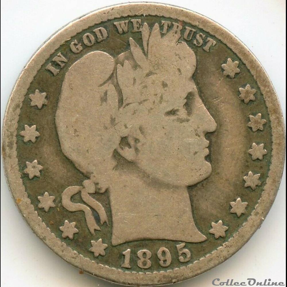 1895 New Orleans Quarter $ (ex.2) monnaie monde etat uni 1895 new orleans quarter ex 2