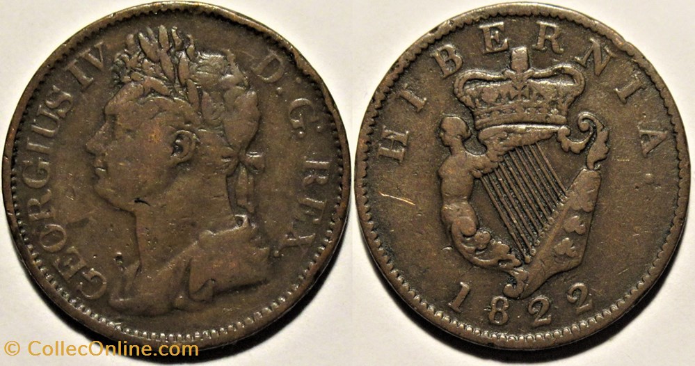 George IV - Half Penny 1822 Ireland monnaies monde royaume uni george iv half penny 1822 ireland