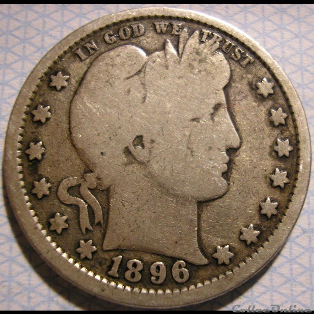 1896 Quarter Dollar monnaie monde etat uni 1896 quarter dollar