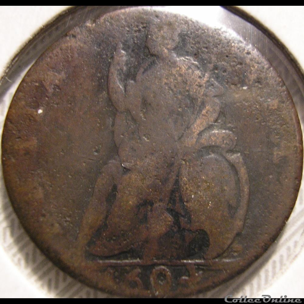 William III & Marie II - Farthing 1694 Kingdom of England 2 monnaies europe medievale royaume angleterre william iii marie ii farthing 1694 kingdom of england