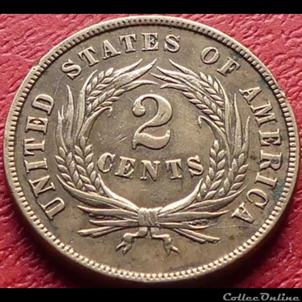 1865 Two Cents monnaie monde etat uni 1865 two cents