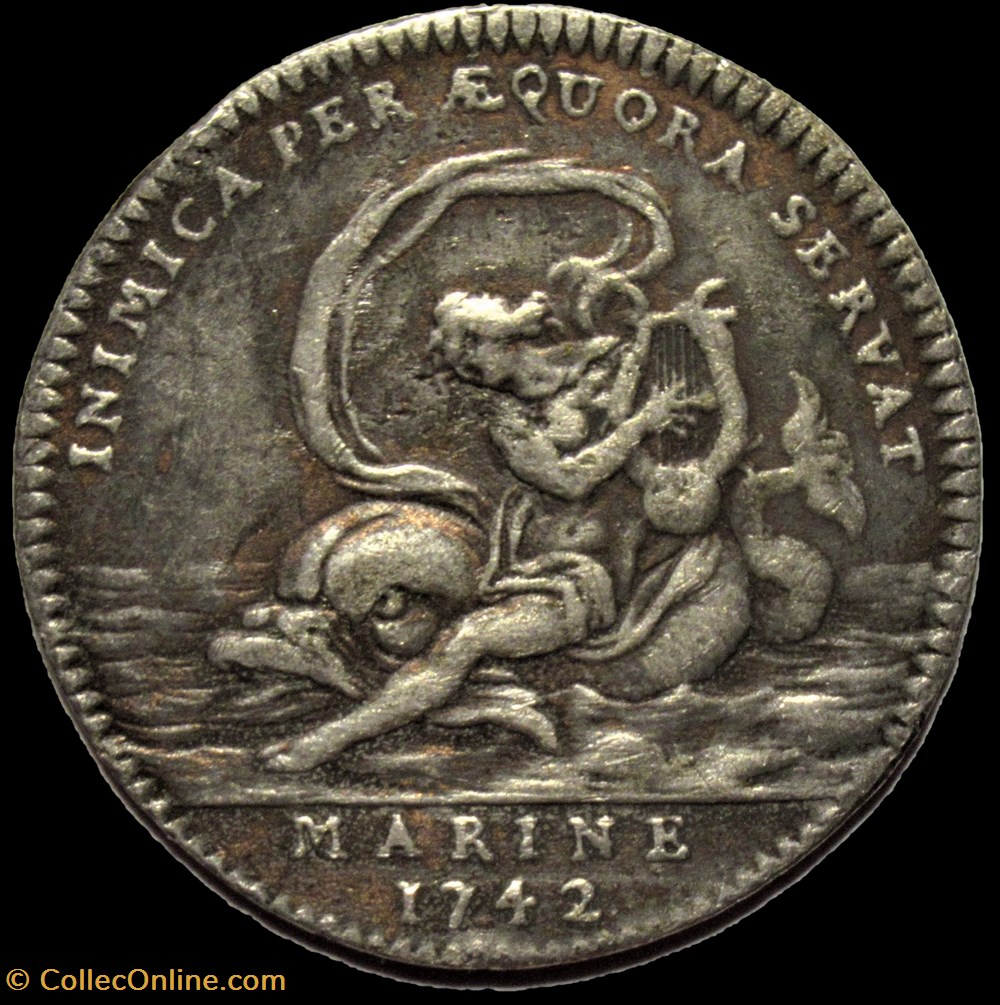 L.J.M. de Bourbon - 1742, Jeton de la Marine Royale monnaies paranumismatique jetons poids l j m de bourbon 1742 jeton de la marine royale