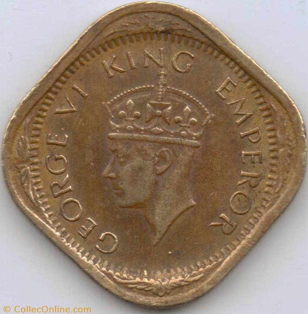 George VI - Half Anna 1944 Calcutta - British India monnaie monde inde george vi half anna 1944 calcutta british india