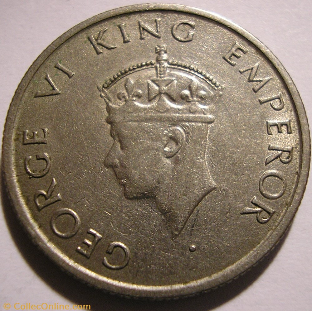 George VI - Half Rupee 1947 Bombay - British India (ex.2) monnaie monde inde george vi half rupee 1947 bombay british india ex 2