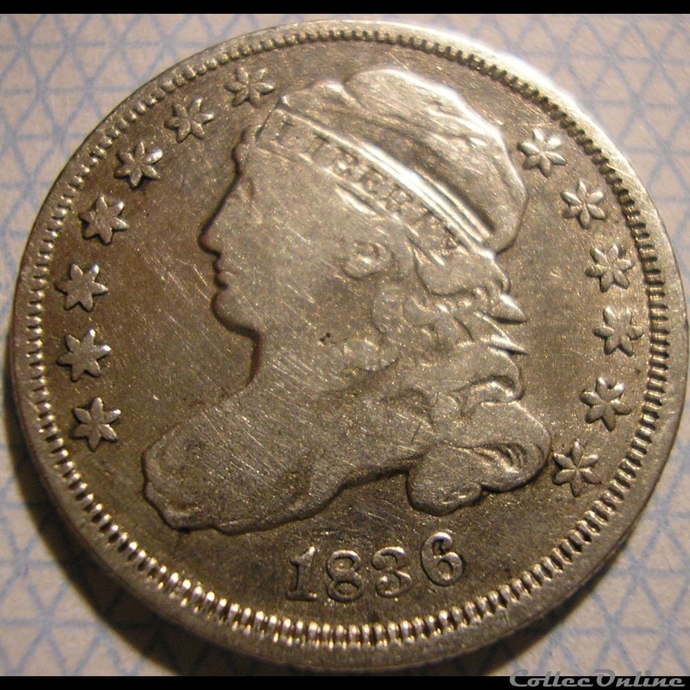 1836 Dime - 10 Cents 3 monnaie monde etat uni 1836 dime 10 cents