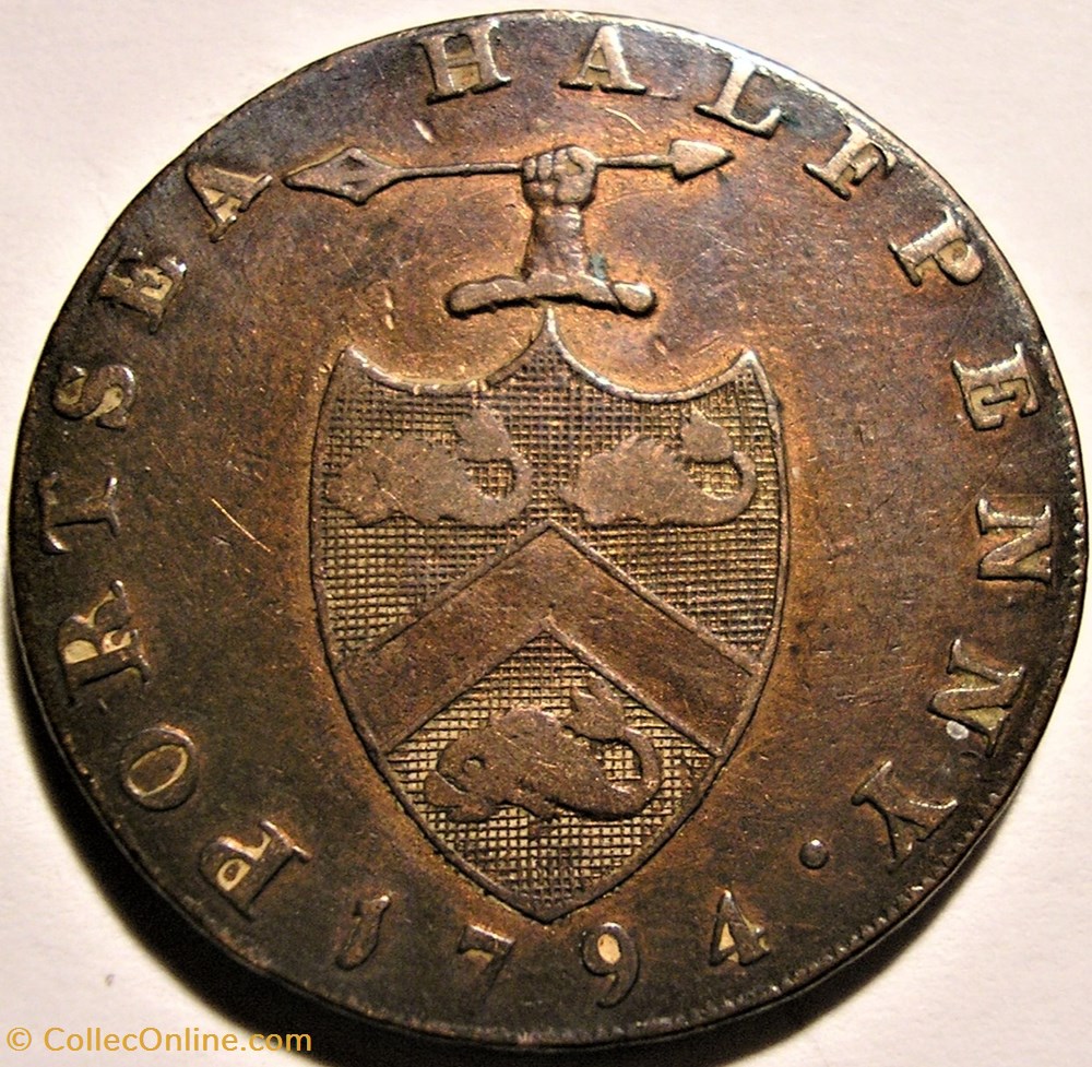1794 HalfPenny - Portsea, Hampshire (ex.2) monnaie monde royaume uni 1794 halfpenny portsea hampshire ex 2