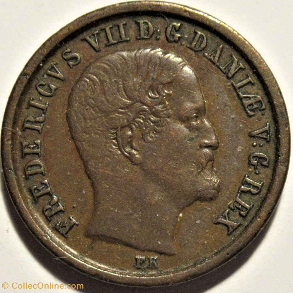 Frederik VII Denmark - 1 Rigsbankskilling 1853 monnaies monde danemark frederik vii denmark 1 rigsbankskilling 1853