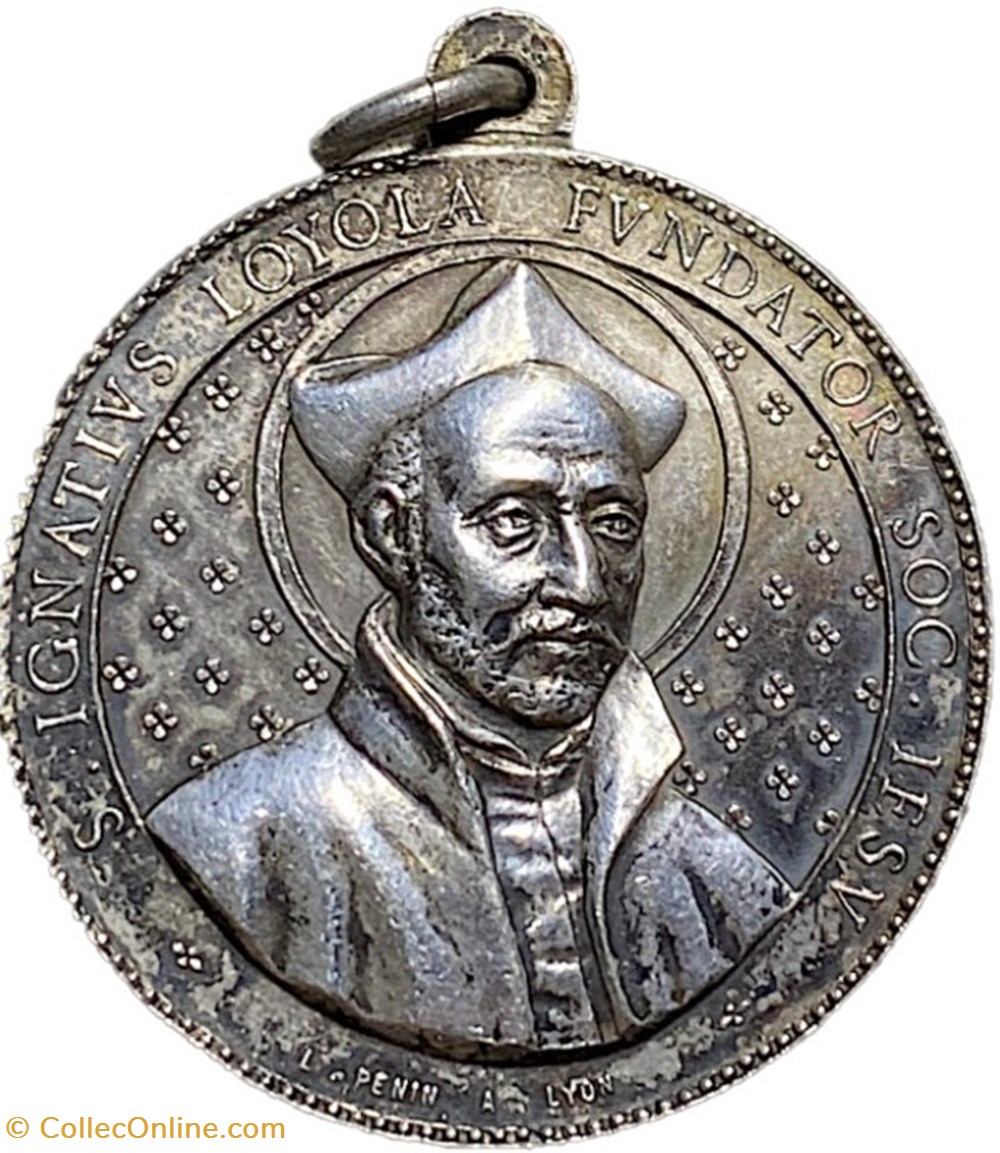 St. Ignace de Loyola - Médaille de Penin à Lyon patrimoine religieux souvenir st ignace de loyola medaille de penin a lyon