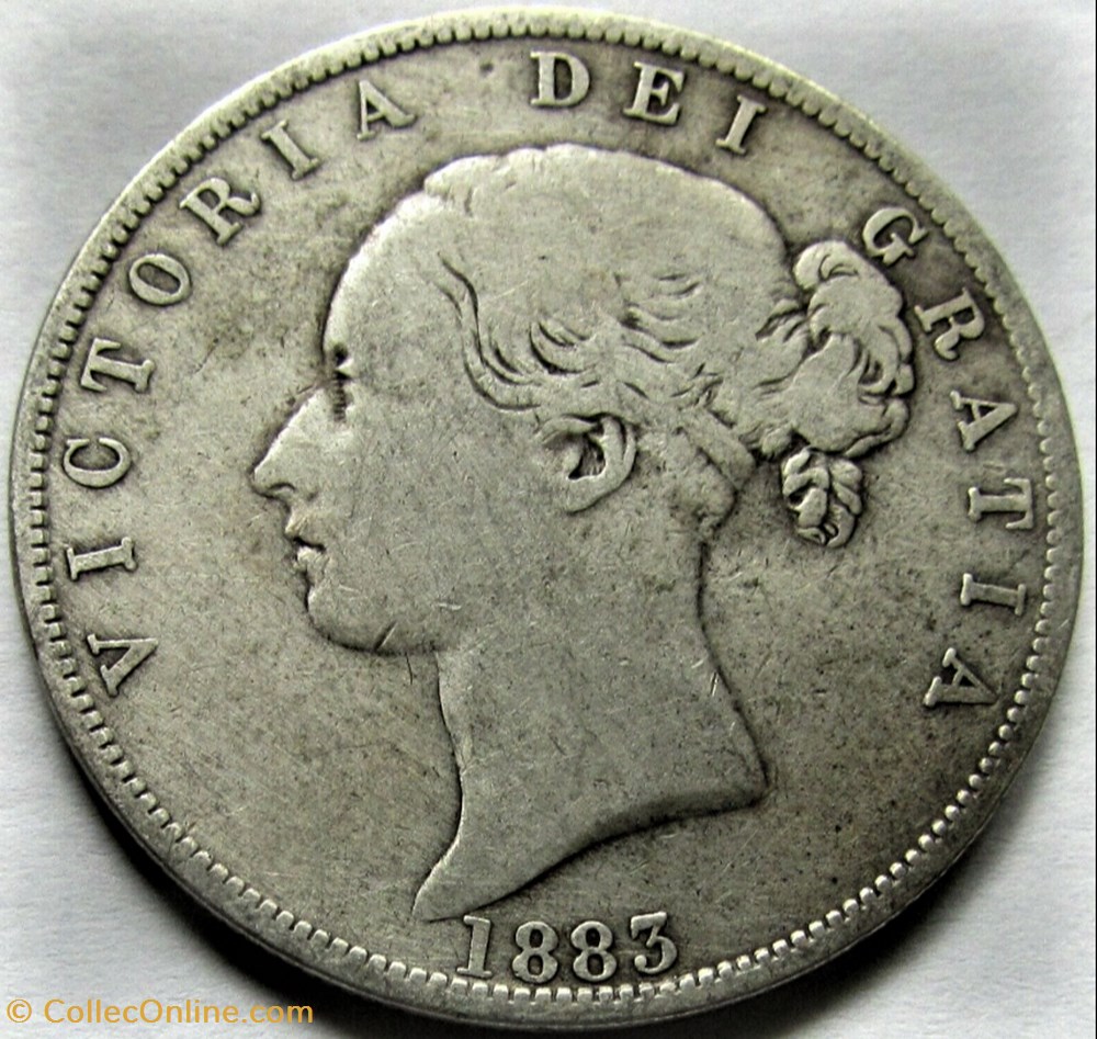 Victoria - Half Crown, 1883 - Kingdom of Great Britain (ex.2) 2 monnaies monde royaume uni victoria half crown 1883 kingdom of great britain ex 2