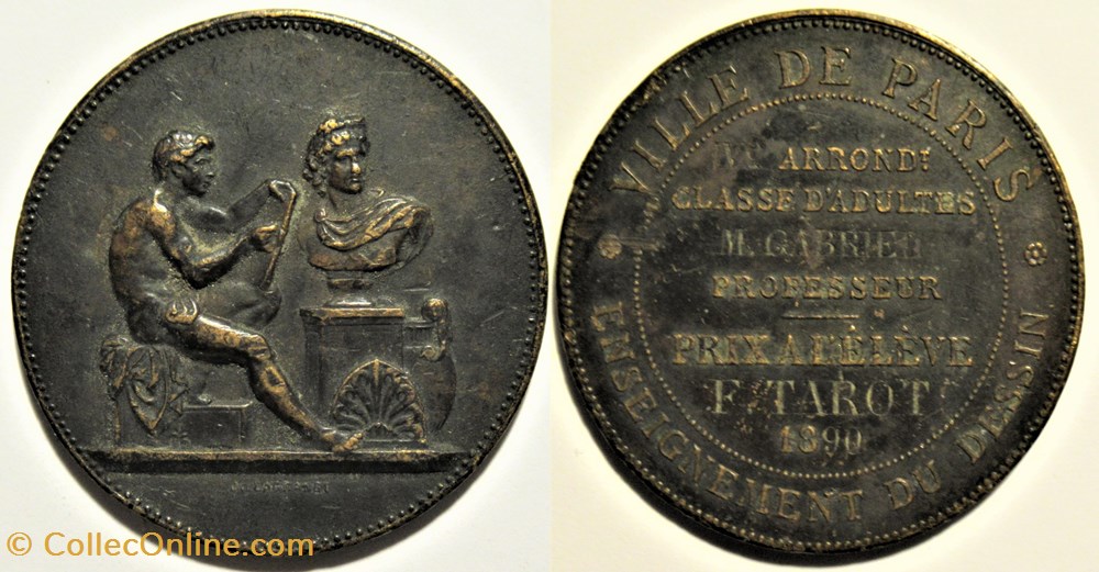 medailles france professionnels societe medaille de la ville de paris 1890 prix enseignement du dessin