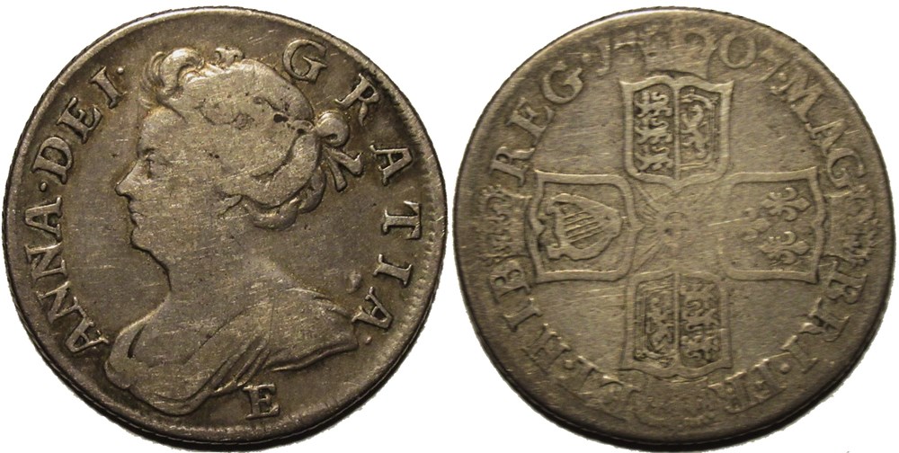 Anne - 1 Shilling 1707 - Kingdom of Great Britain and Ireland monnaies europe medievale royaume angleterre anne 1 shilling 1707 kingdom of great britain and ireland